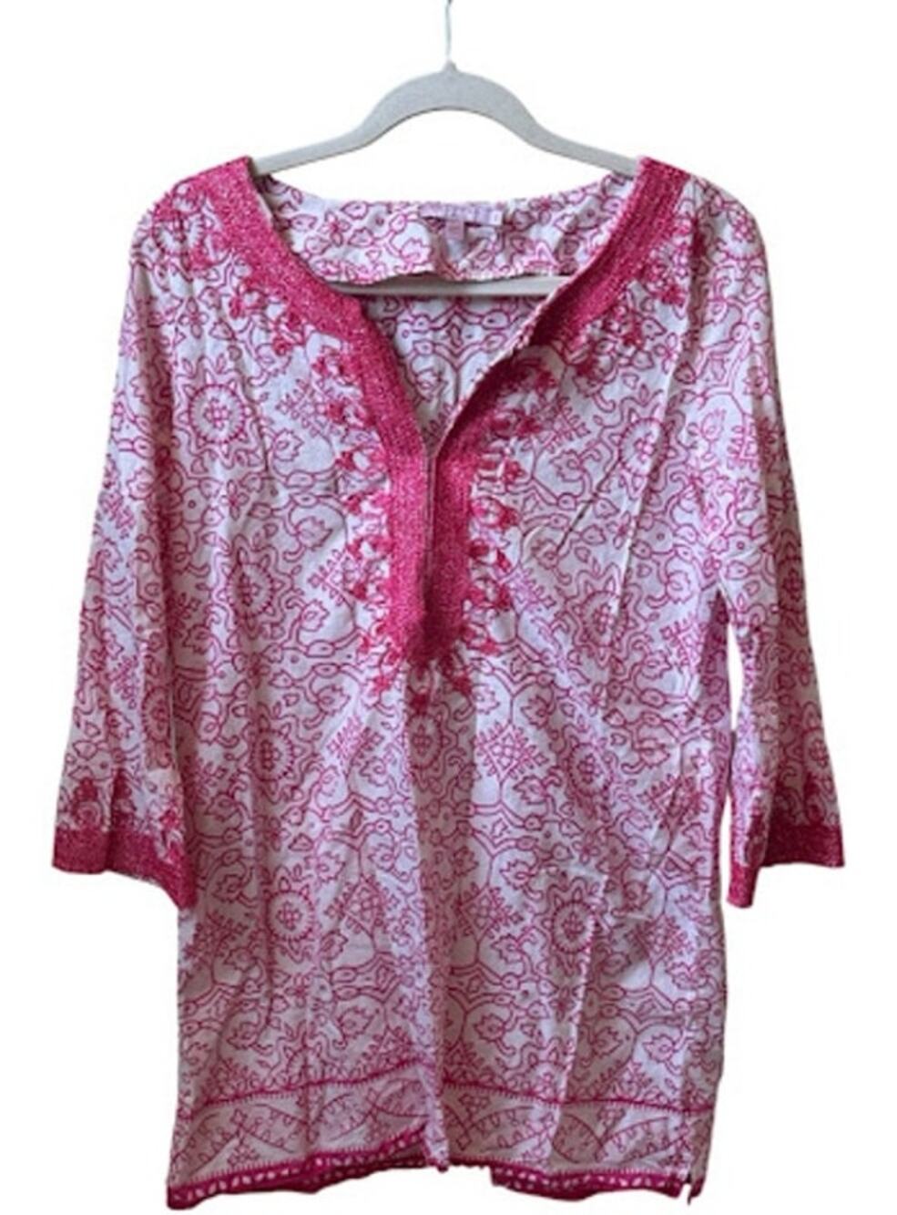 Calypso St. Barth Embroidered Floral Tunic Cover-Up